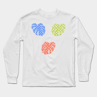 Checker Board Monstera Leaf bundle Long Sleeve T-Shirt